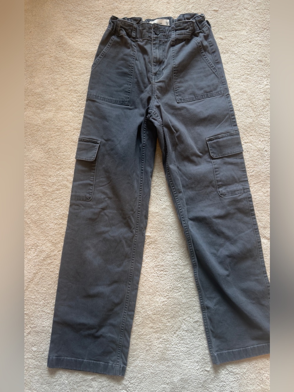 abercrombie kids Gray Cargo Pants with Patch Pockets